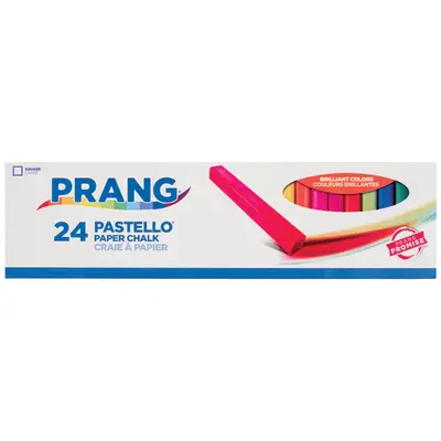 Prang Pastello Paper Chalk, Square, Assorted Colors, 24 Count