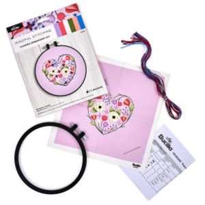 Peaceful Floral Stamped Embroidery Kit, 6 Inch