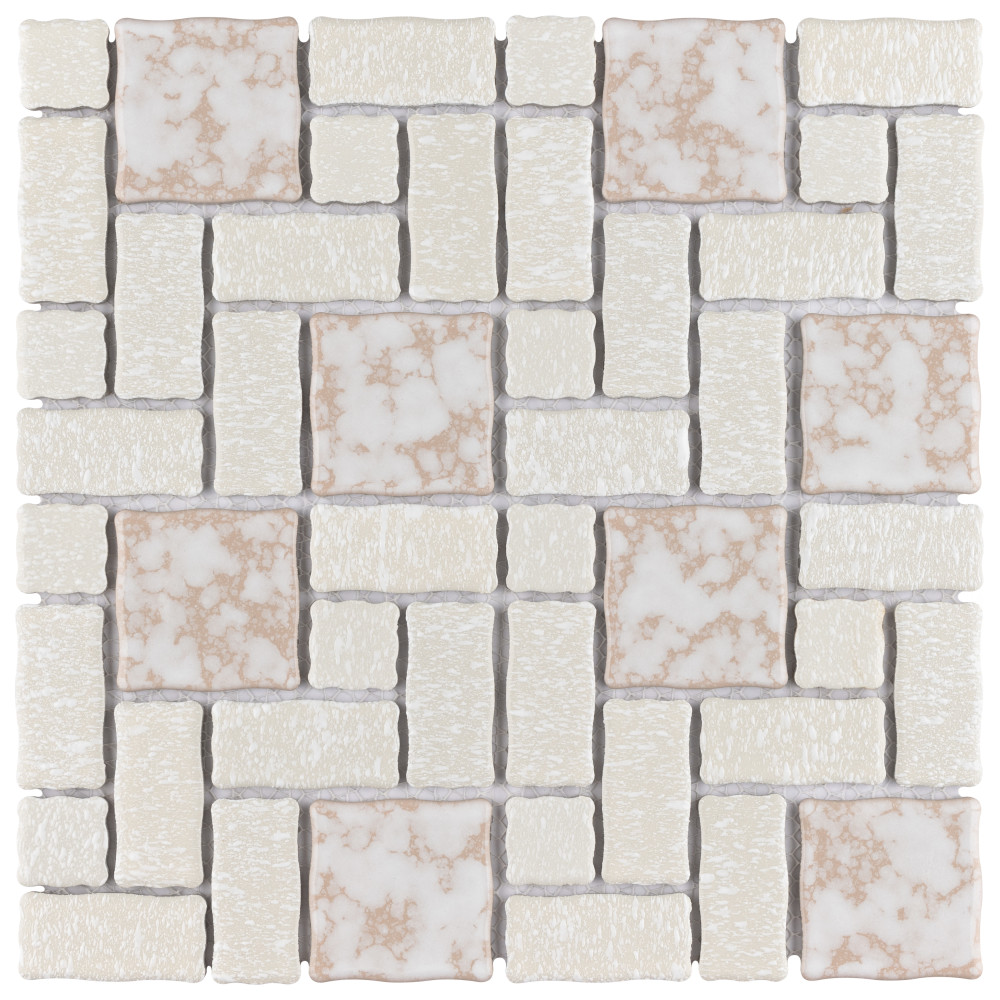 Academy Bone 11-7/8 in. x 11-7/8 in. Porcelain Mosaic Tile