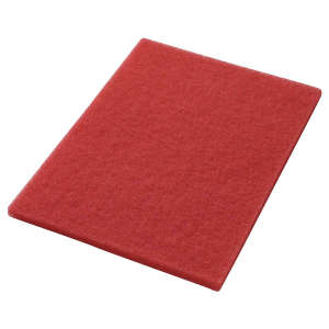 Hillyard, Trident® Buffing Rectangular Floor Pad, 14"x24, Red