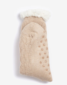 Cable Knit Lounge Socks Oatmeal