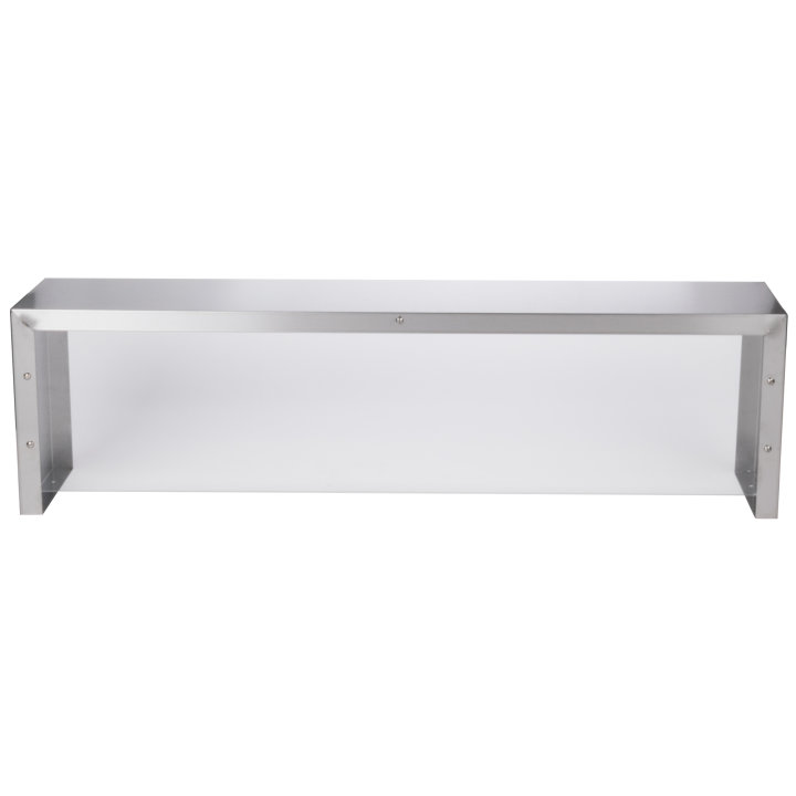 46-inch Servewell® stainless steel single-deck overshelf with acrylic panel cafeteria guard