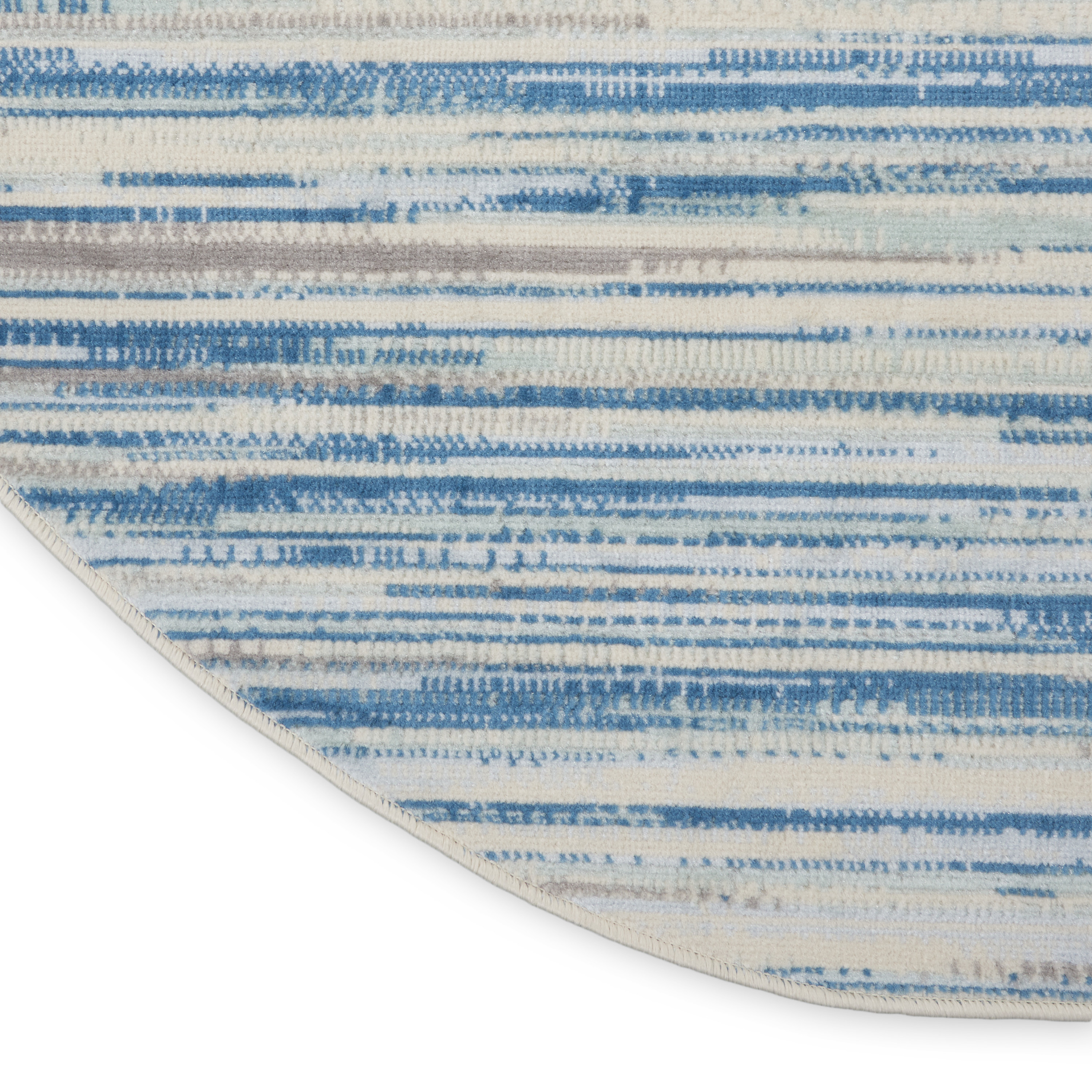Nourison Jubilant 5'3" x Round Blue Modern Indoor Rug