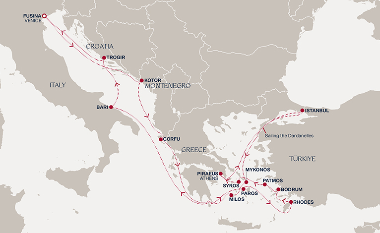 Itinerary map