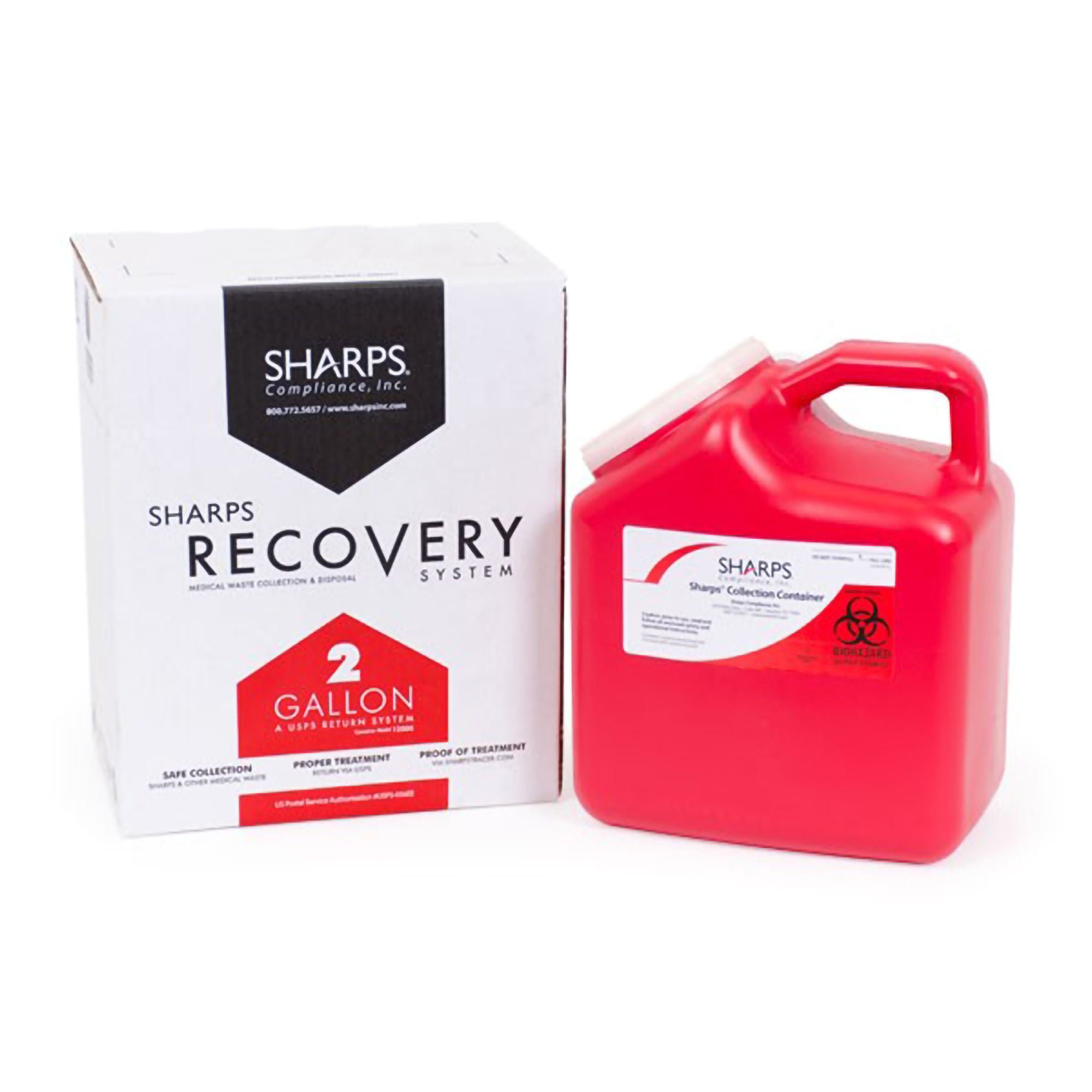 The Sharps Disposal by Mail System® Pro-Tec® Mailback Sharps Container, 2 gal.