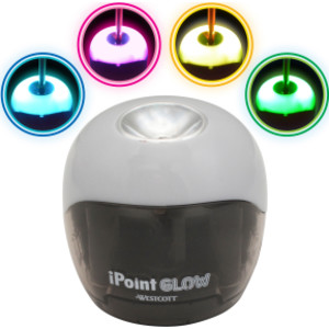 iPoint&reg; Glow Color Changing Battery Pencil Sharpener, Assorted Colors (No Color Choice)