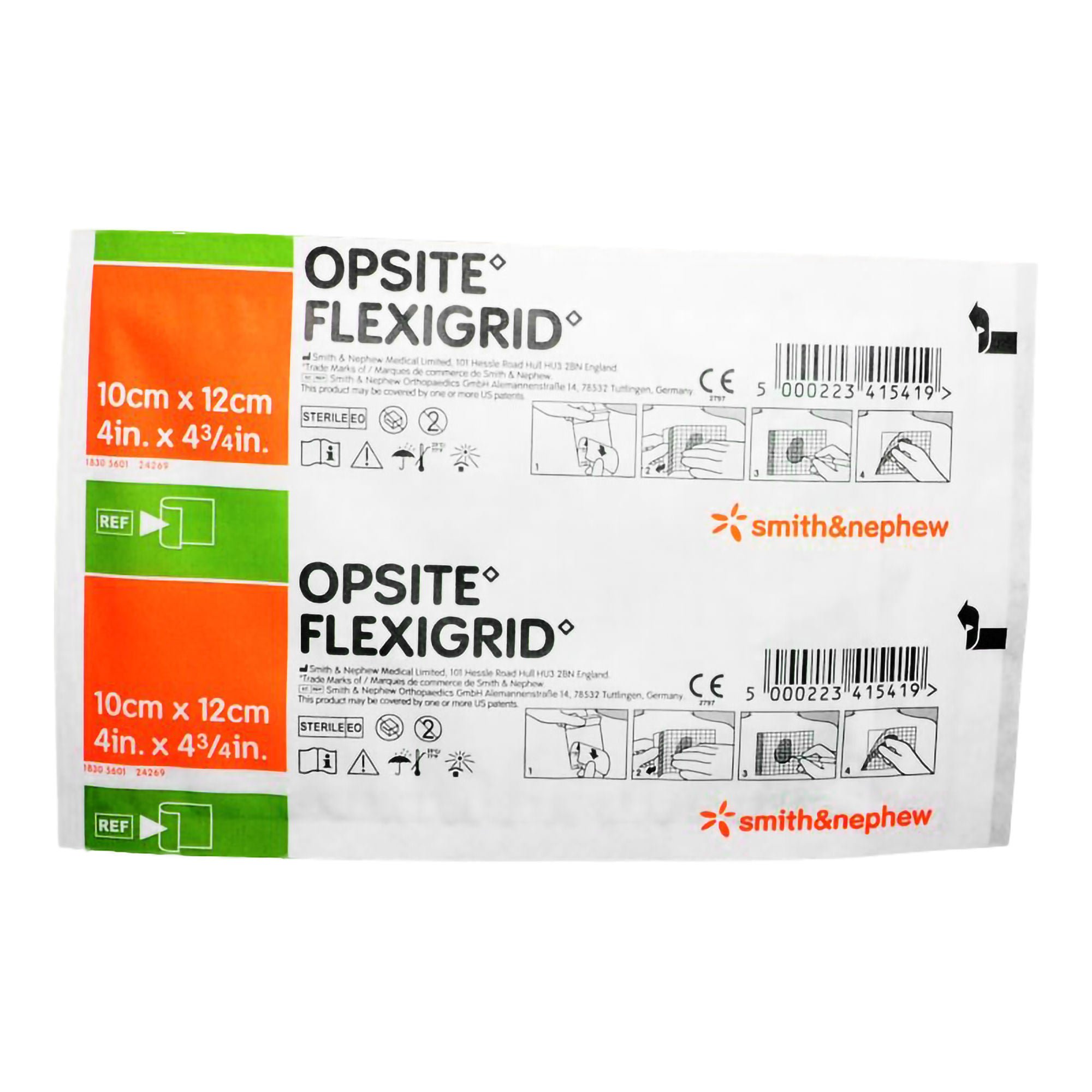 OpSite Flexigrid Transparent Film Dressing, 4 x 4¾ Inch