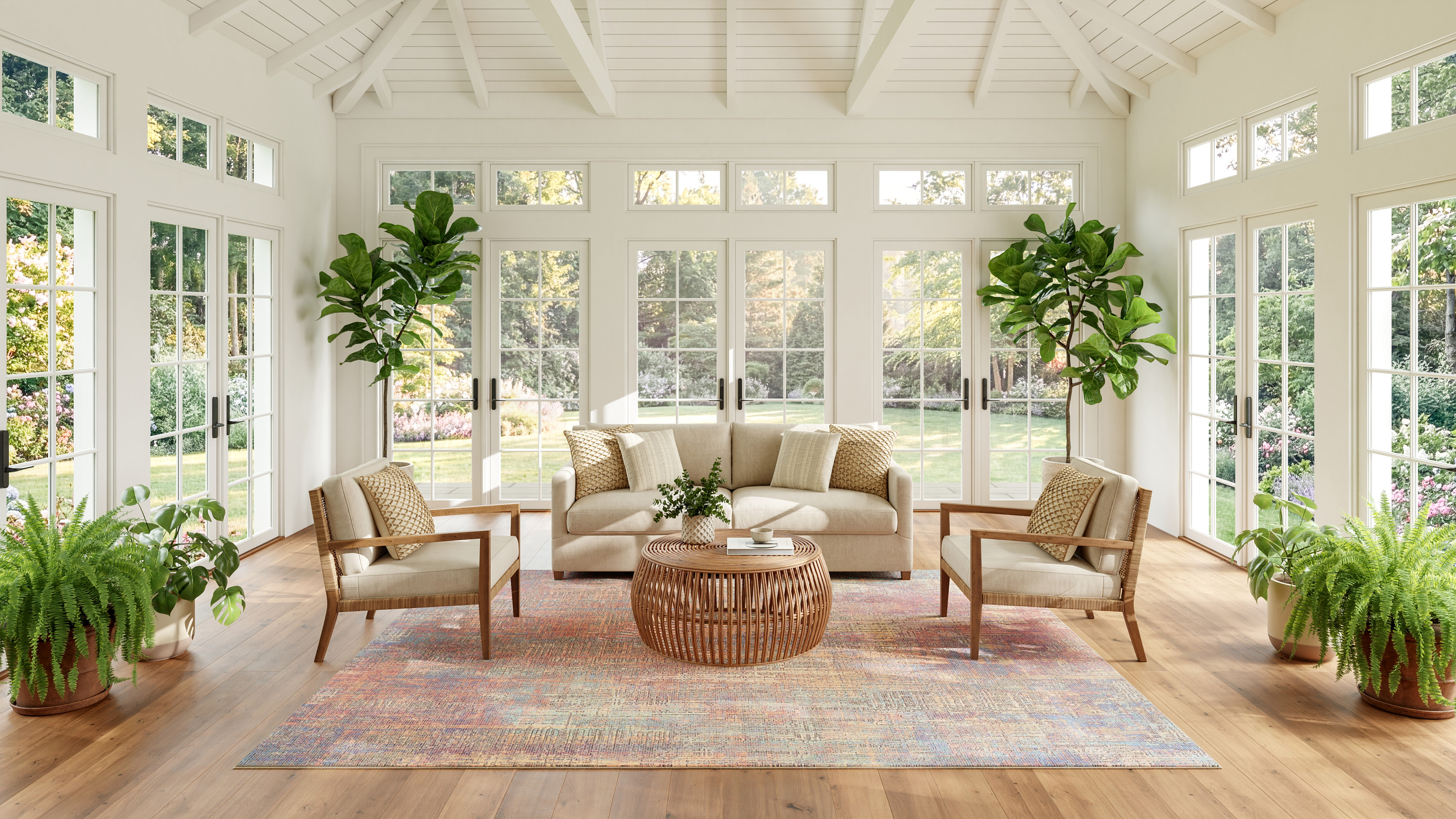 Nourison Botanical Washables 7'6" x 9'10" Multicolor Modern Indoor Rug
