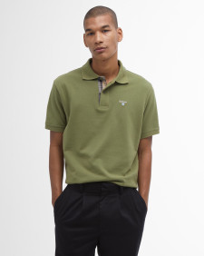 Tartan Pique Polo Shirt Burnt Olive