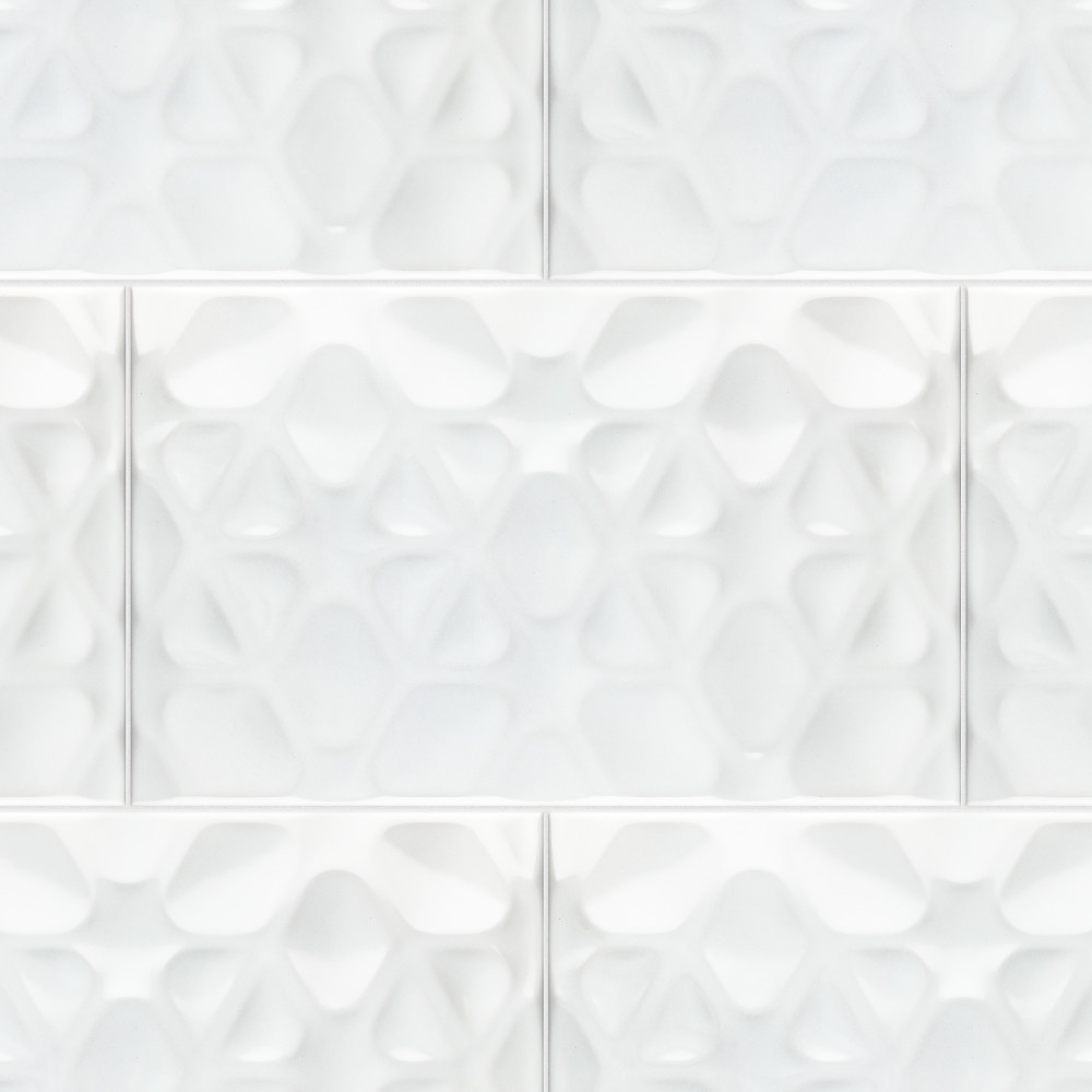 More Pure Glossy White 9.88x15.75 Rectangle Ceramic Wall Only Digital Pattern