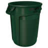Rubbermaid Commercial, VENTED BRUTE, 55 gal, Resin, Green, Round, Receptacle