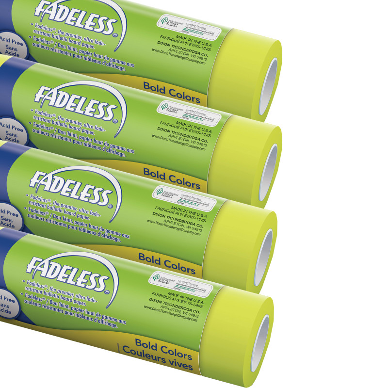 Bulletin Board Art Paper, Lime, 48" x 12', 4 Rolls