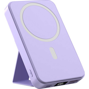 10,000mAh Magnetic Wireless Charge Power Bank with Foldable Stand, Purple