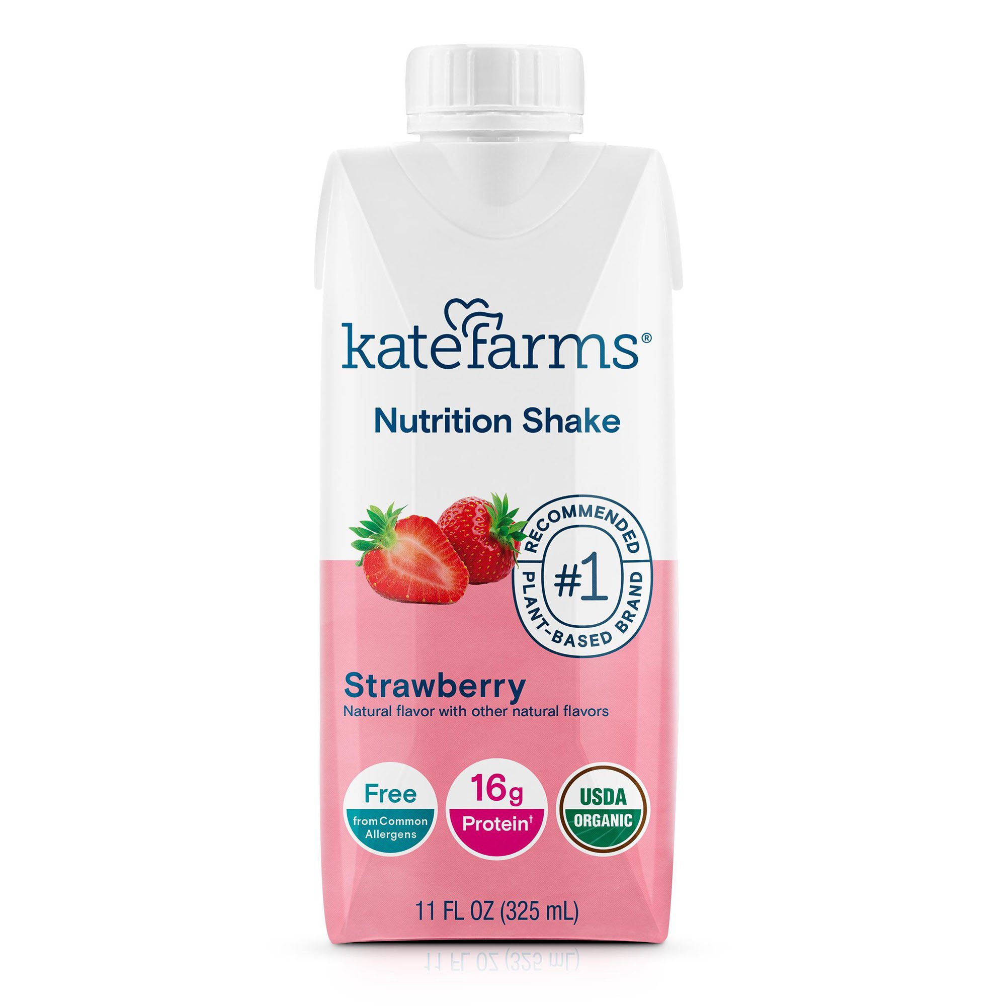 Kate Farms® Nutrition Shake, Strawberry, 11-ounce carton