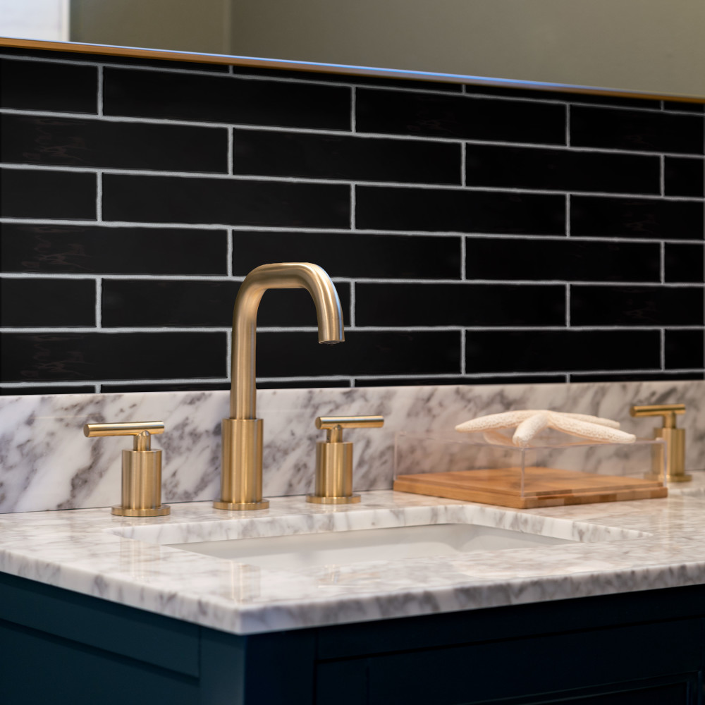 Castillo Black 3 in. x 12 in. Ceramic Wall Tile