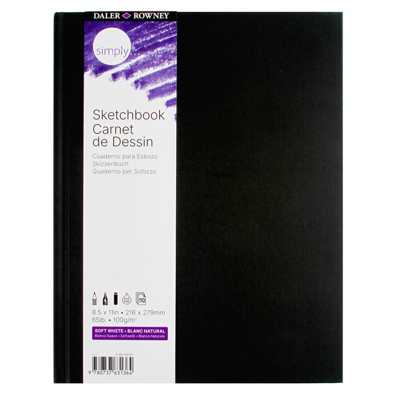 Simply... Sketchbook, Soft White, 110 Sheet, 8.5x11 inch, 1 Count