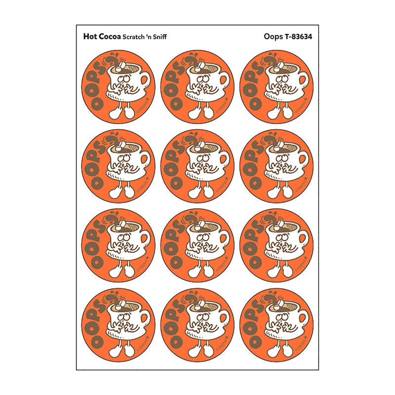 Oops/Hot Cocoa Scent Retro Scratch 'n Sniff Stinky Stickers®, 24 ct.