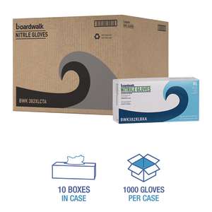 Boardwalk, Medical Grade Gloves, Nitrile, 5.0 mil, Powder Free, XL, Blue