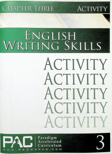English III: Writing Skills Chapter 3 Activities