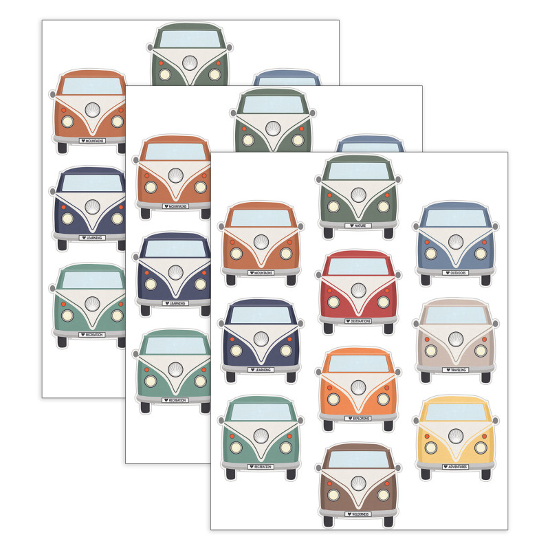 Moving Mountains Road Trip Camper Vans Accents, 30 Per Pack, 3 Packs