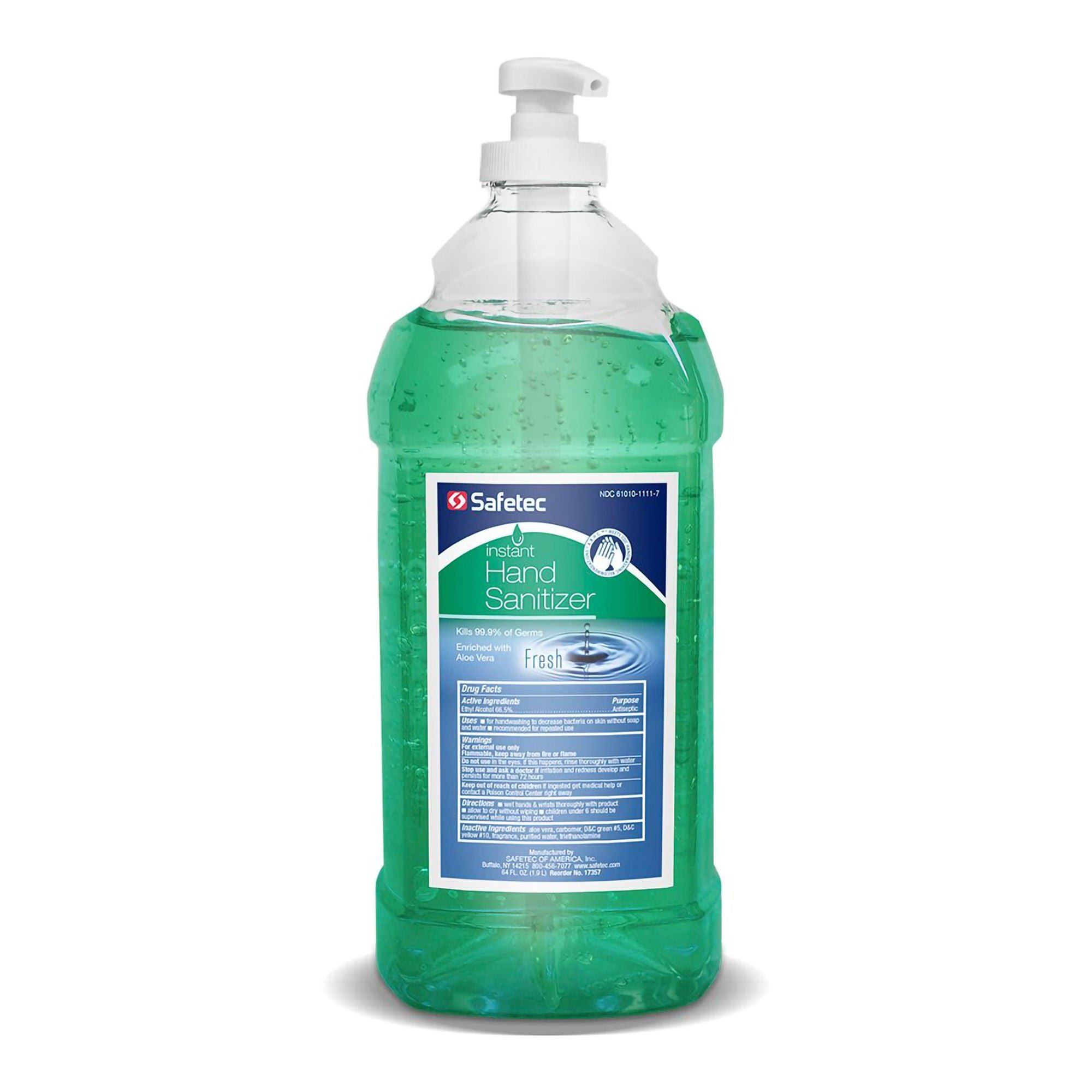 Hand Sanitizer with Aloe Safetec® 64 oz. Ethyl Alcohol Gel Pump Bottle