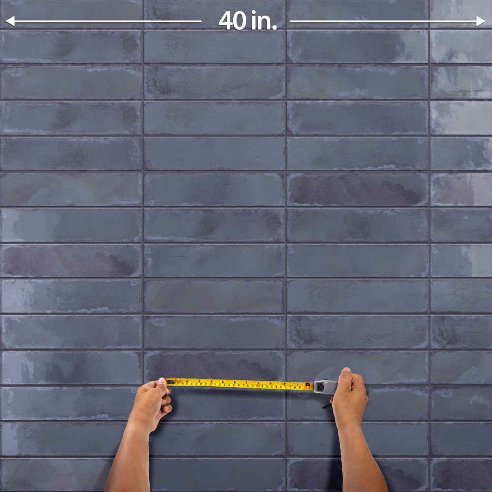 Luca Marine with Antimicrobial Glaze 3-1/8 in. x 12-3/8 in. Ceramic Wall Tile