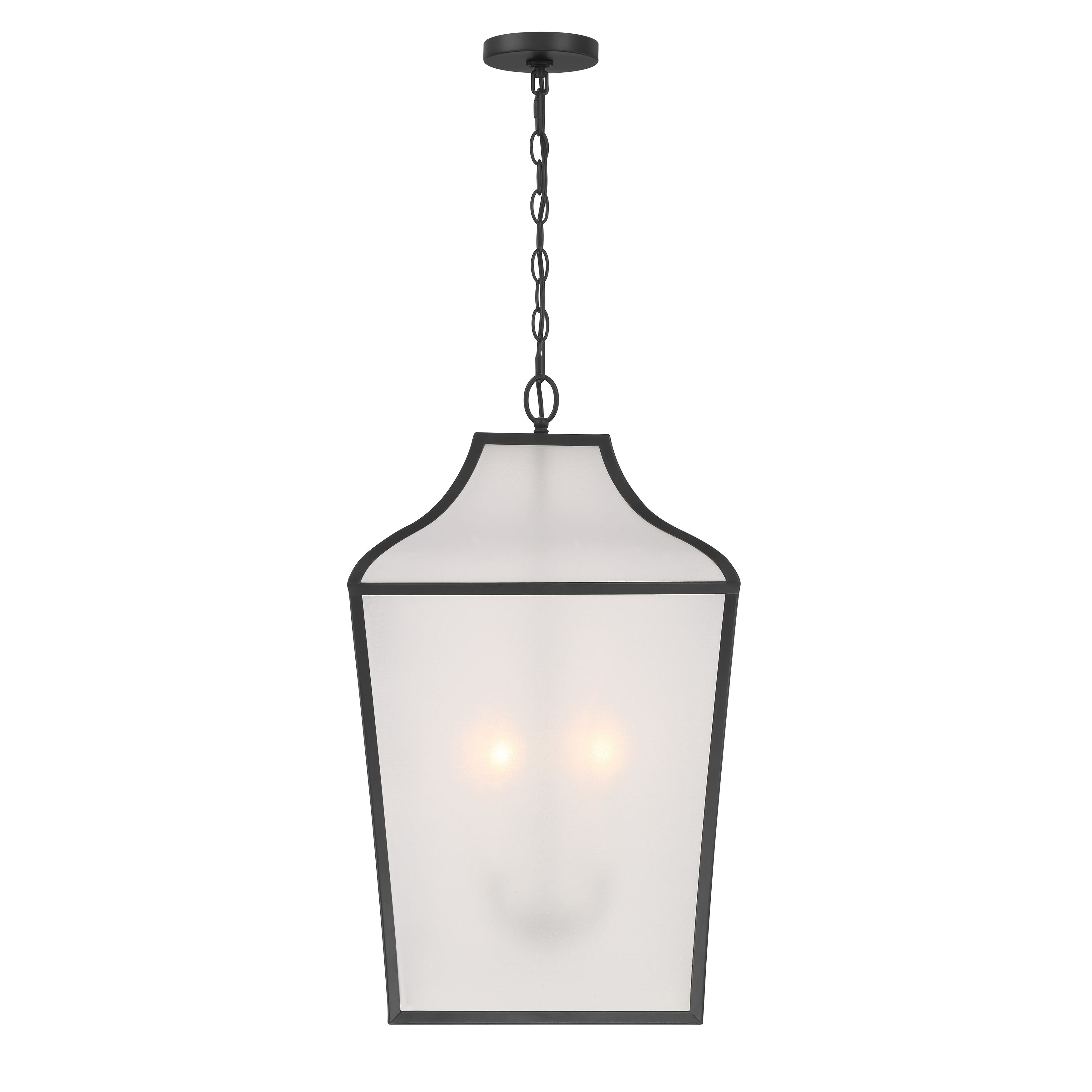 The Velena pendant combines classic candelabra styling with contemporary matte black finish and unique organza-style shades. At 16 inches wide, it's perfectly scaled for intimate dining spaces and kitchen islands. - alternate view