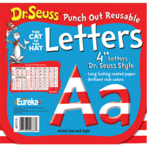 Dr. Seuss&trade; Stripes Reusable Punch Out Deco Letters, 4", 217 Pieces