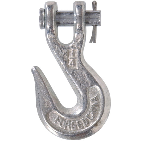 Hardware Essentials Zinc Chain Hook Clevis Type Grab Hook 1/4
