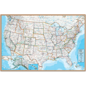 Contemporary USA 24" x 36" Laminated Wall Map