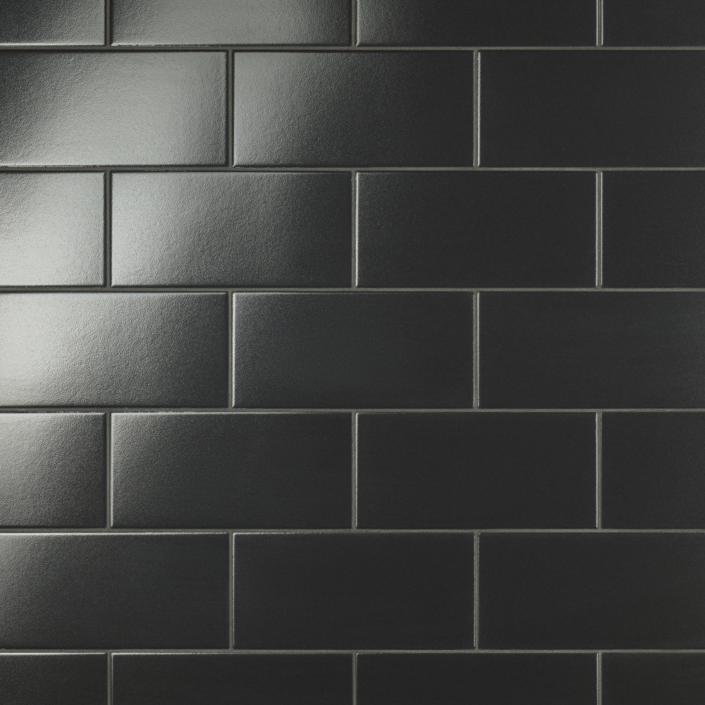 Piscina Glossy Black with BioTech 4-3/4 in. x 9-5/8 in. Porcelain Floor and Wall Tile