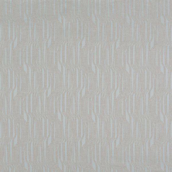 Textured beige-and-cream wallpaper with repeating vertical wavy lines, covering the entire wall as a decorative wall covering, in a softly lit, neutral-toned interior.