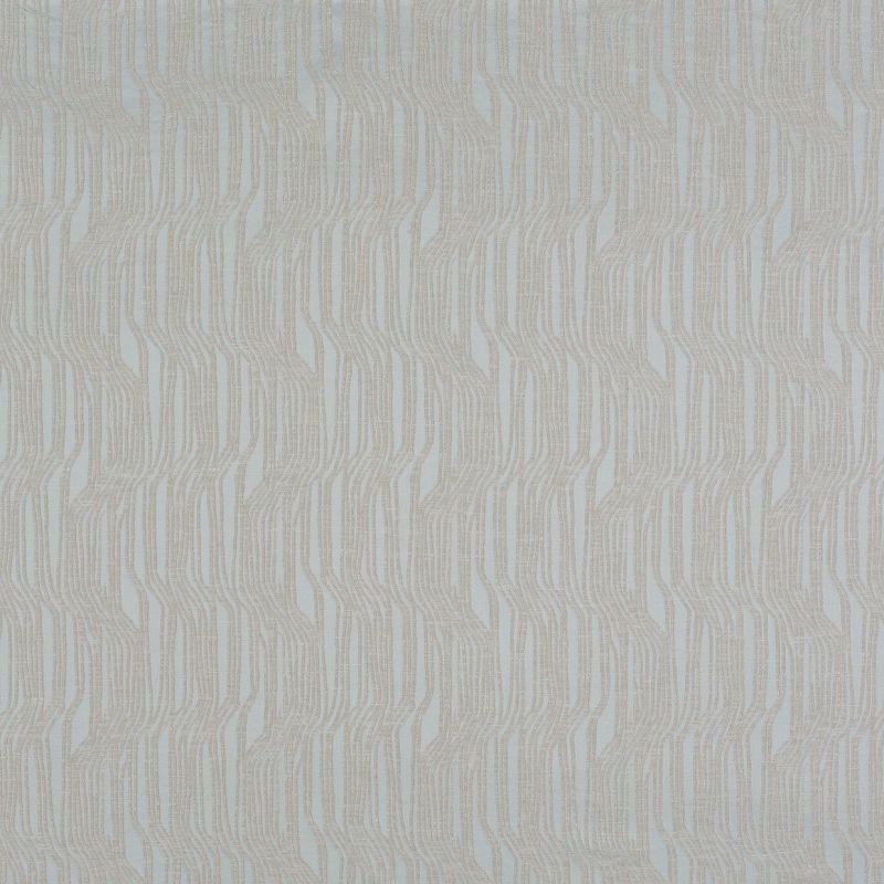 Textured beige-and-cream wallpaper with repeating vertical wavy lines, covering the entire wall as a decorative wall covering, in a softly lit, neutral-toned interior.