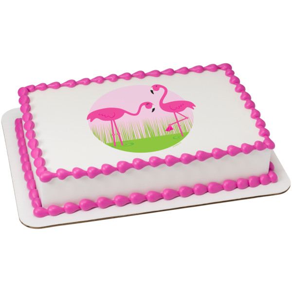 Pink Flamingos PhotoCake® Edible Image®