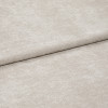 Beige textured fabric, folded with a horizontal overlap; soft, slightly napped surface; close-up, evenly lit view of neutral upholstery or drapery textile.