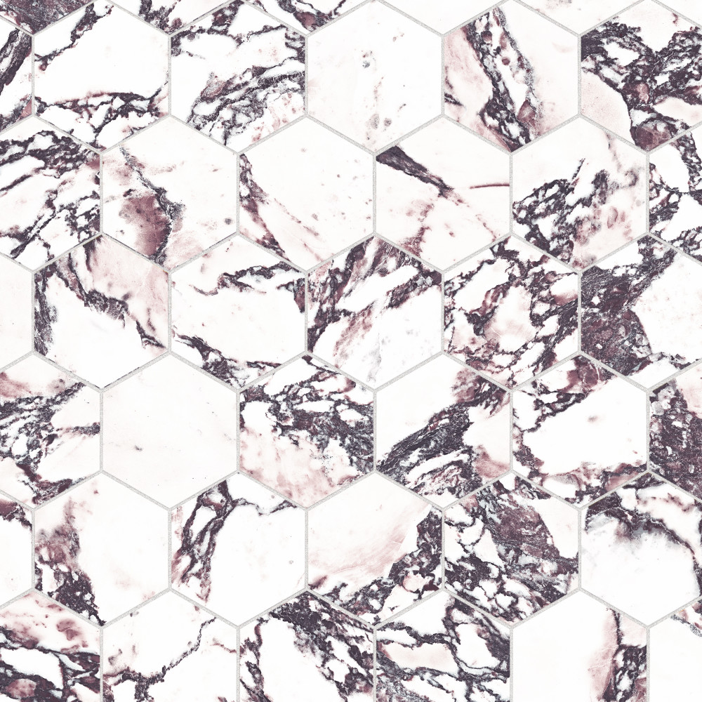 Touche 4″ Hex Rubis 11-3/4 in. x 13-5/8 in. Porcelain Mosaic Tile