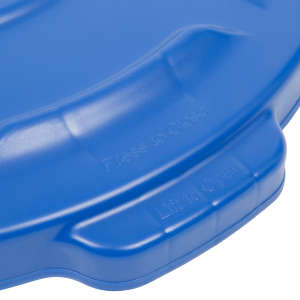Rubbermaid Commercial, BRUTE, Self-Draining, Round, Resin, 20 gal, Resin, Blue, Receptacle Lid