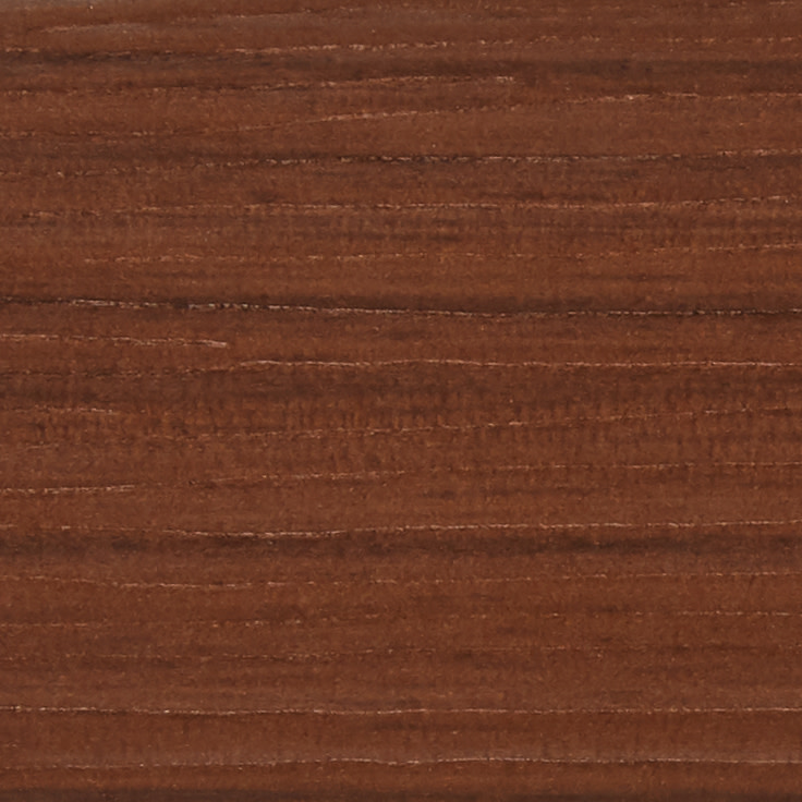 Stained wooden plank with fine horizontal grain and subtle sanding marks; displaying a smooth, matte sheen; evenly warm-lit close-up suggesting a tabletop or floor surface in neutral surroundings.