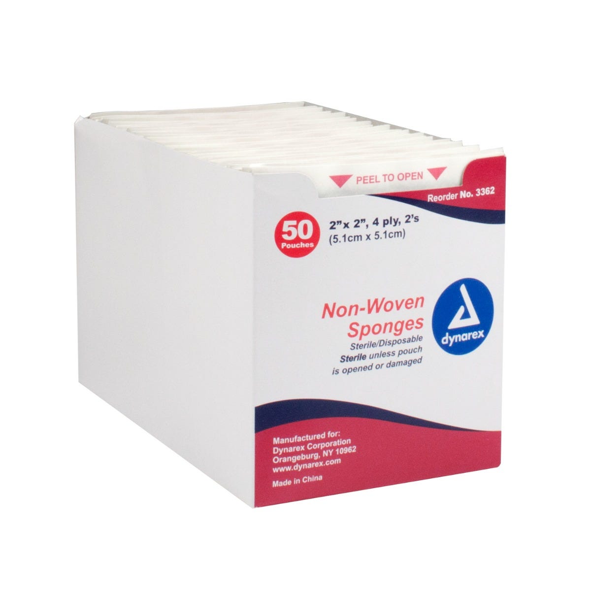 Nonwoven General Use Sponges, Sterile - 2" x 2", 4-ply, 2's, 3000/Case