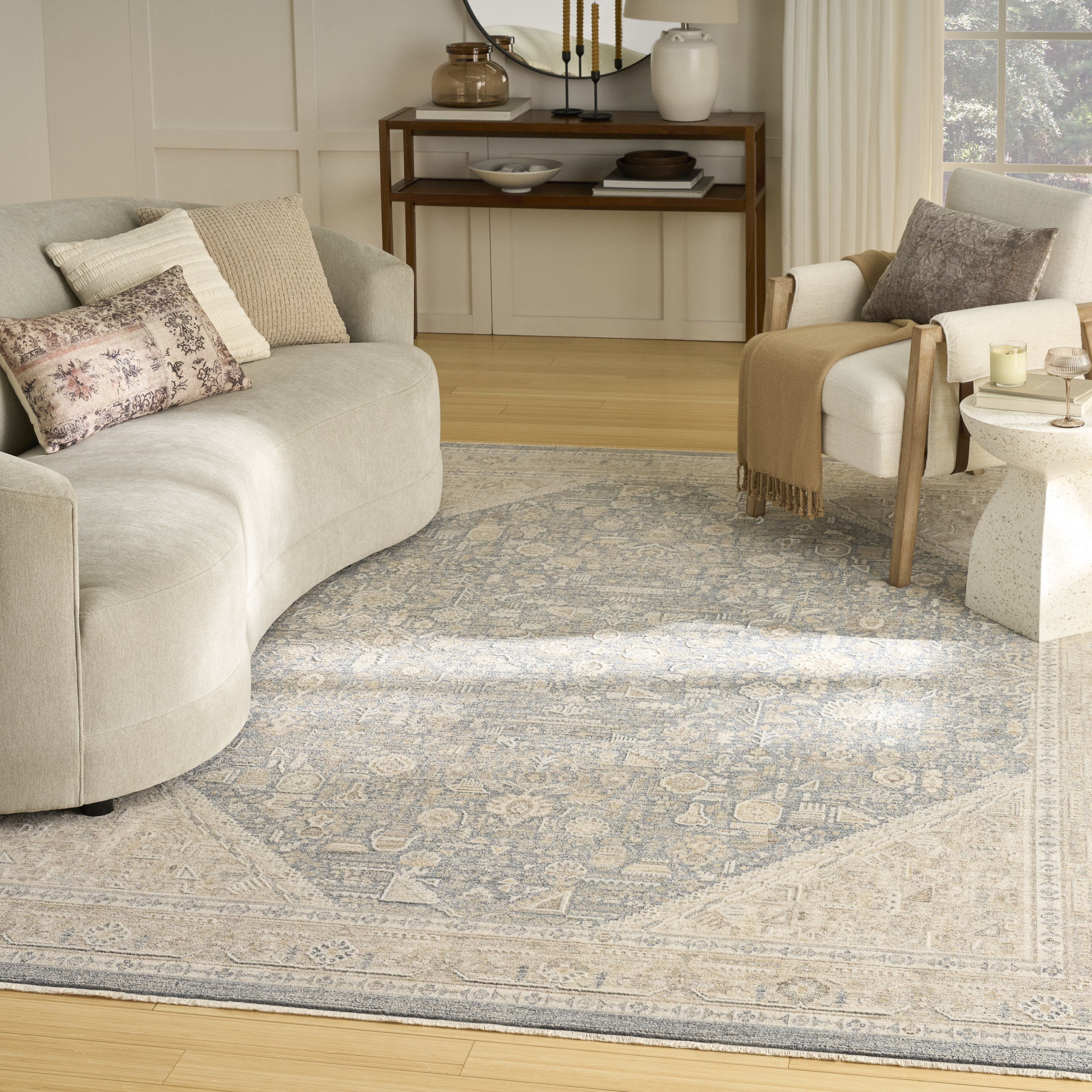 Nourison Retreat 9'6" x 13'2" Ivory Blue Vintage Indoor Rug