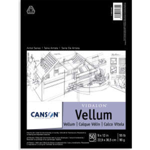 Artist Series Vidalon Vellum Pad, Translucent, Foldover Binding, 50 Sheet, 9X12 inch, 1 Count