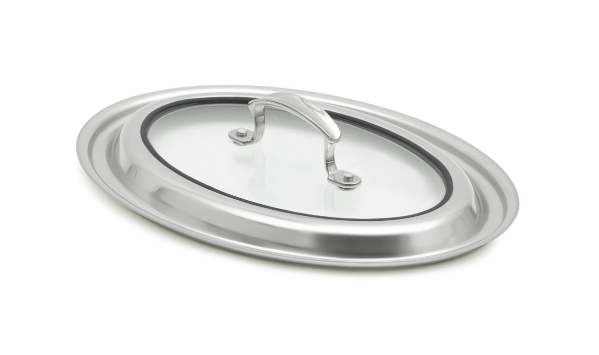 Miramar® glass lid for 12-inch oval au gratin food pan