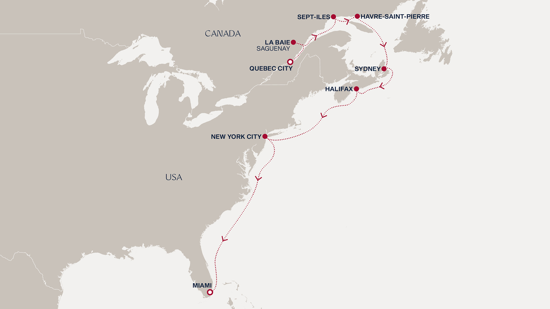 Itinerary map