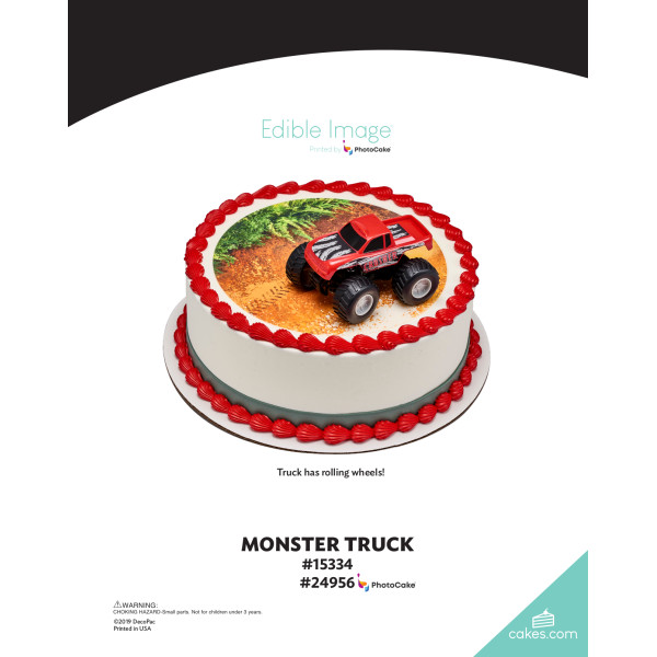 Monster Truck The Magic of Cakes® PhotoCake® Enhanced Round Background Page