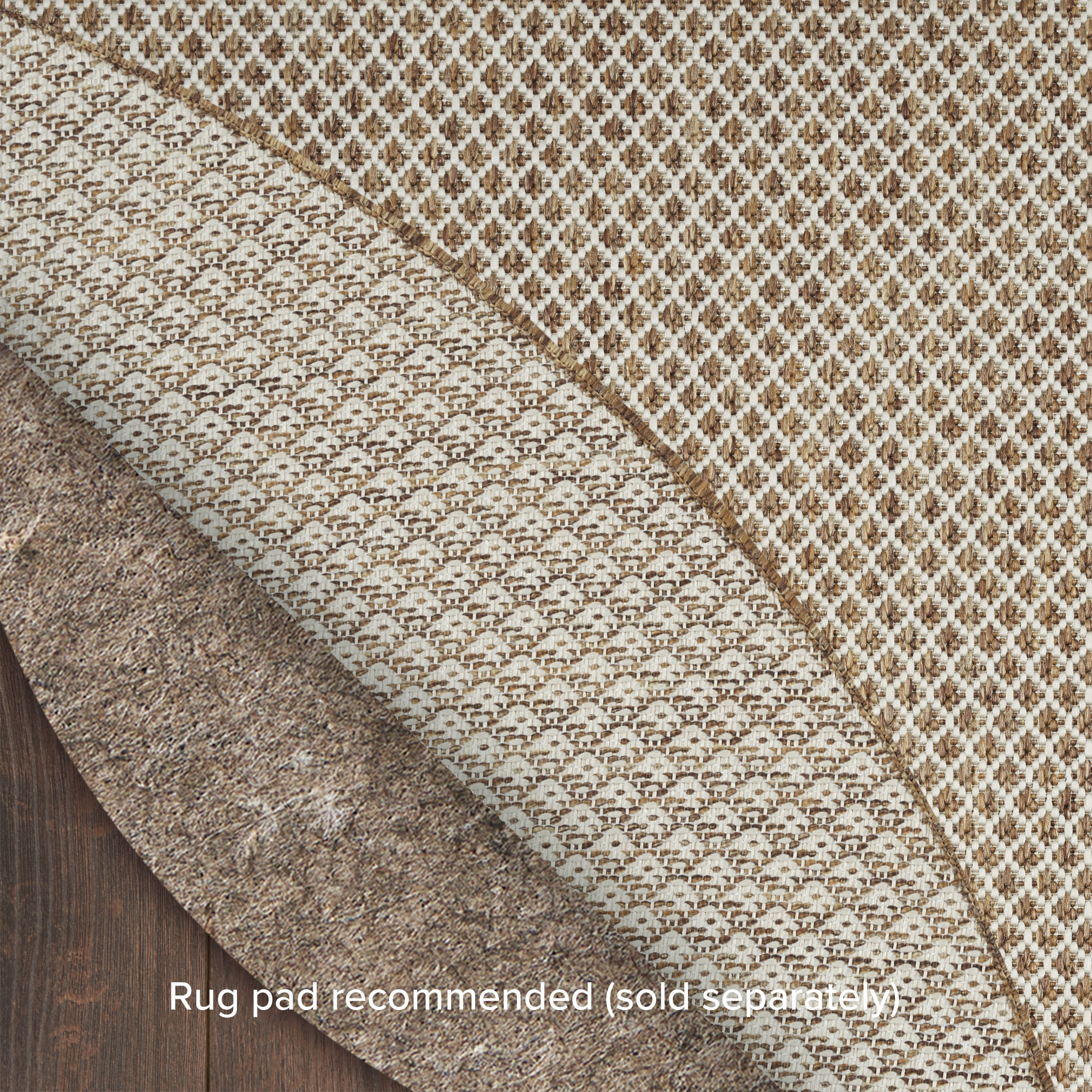 Nourison Courtyard 8' x Round Jute Ivory Modern Rug