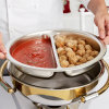 2 ½-quart divided two-compartment round heavy-duty stainless steel food pan