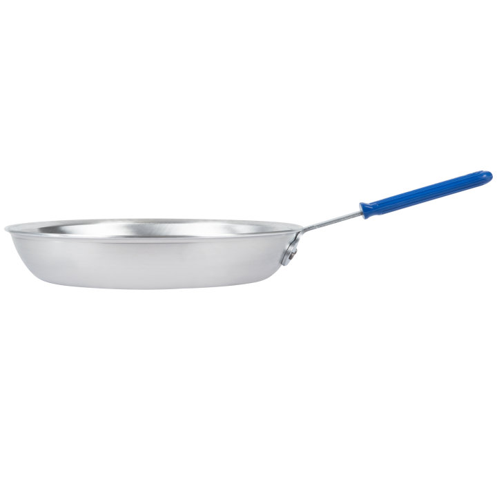 14-inch Wear-Ever® aluminum fry pan with natural finish and Cool Handle® rubber grip sleeve