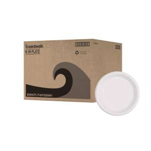 Boardwalk, Hi-Impact Plastic Dinnerware, Plate, 6" dia, White