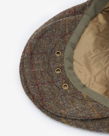 Crieff Flat Cap Olive-Blue-Red