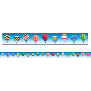 Magnetic Straight Borders/Trims, 1.5" x 24", Hot Air Balloon Theme, Pack of 12